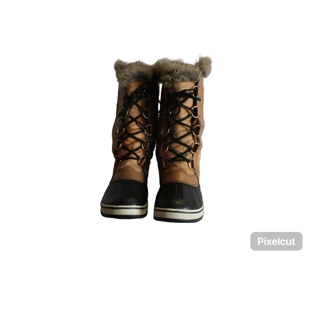 Sorel Tofino II NL2332-373 Womens Snow Boots 9.5 Brown Fur Lace-Up Mid Calf Boot